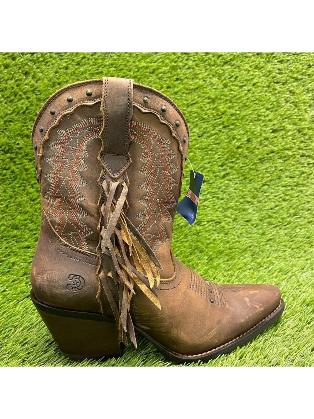 Durango Crush Womens Size 6 Brown Cowgirl Western Snip Toe Zip Up Fashion Boots